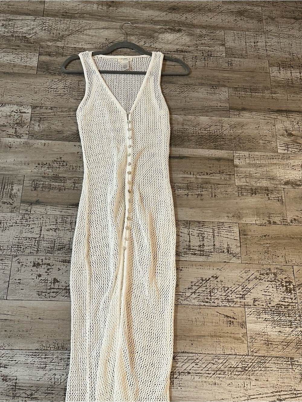 L SPACE Cream Open-Knit Sleeveless Maxi Cover-Up - Picture 2 of 5